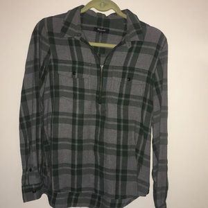 madewell grey and green flannel